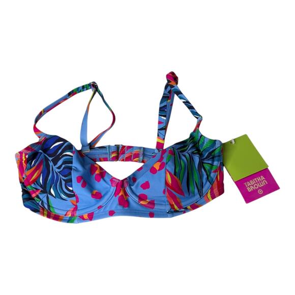 NEW Tabitha Brown SWIM Top Bikini Bra Women's XS 0/2 Underwire Adjustable Floral - Picture 5 of 7